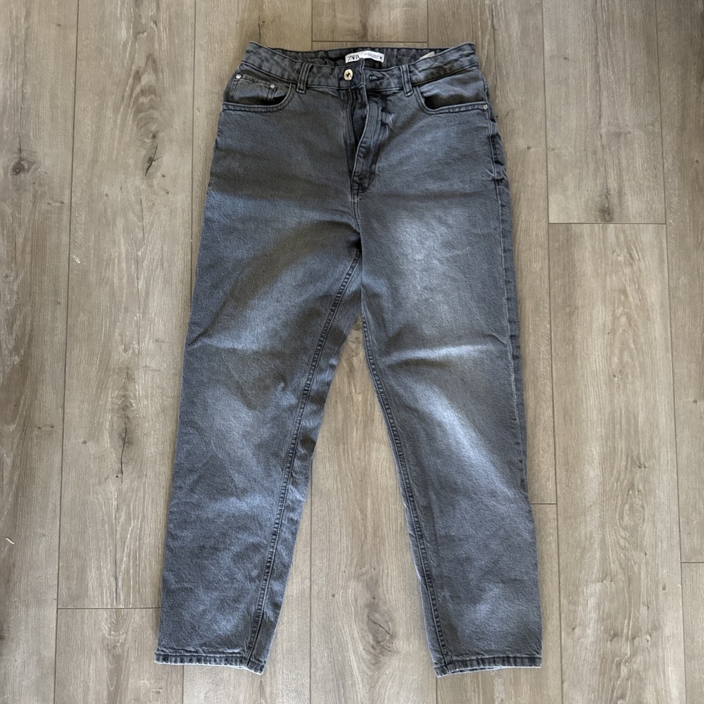 Zara Grey 90`s Mom Fit Jeans Size 40 EUR 8 US